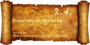 Konstantin Arnolda névjegykártya